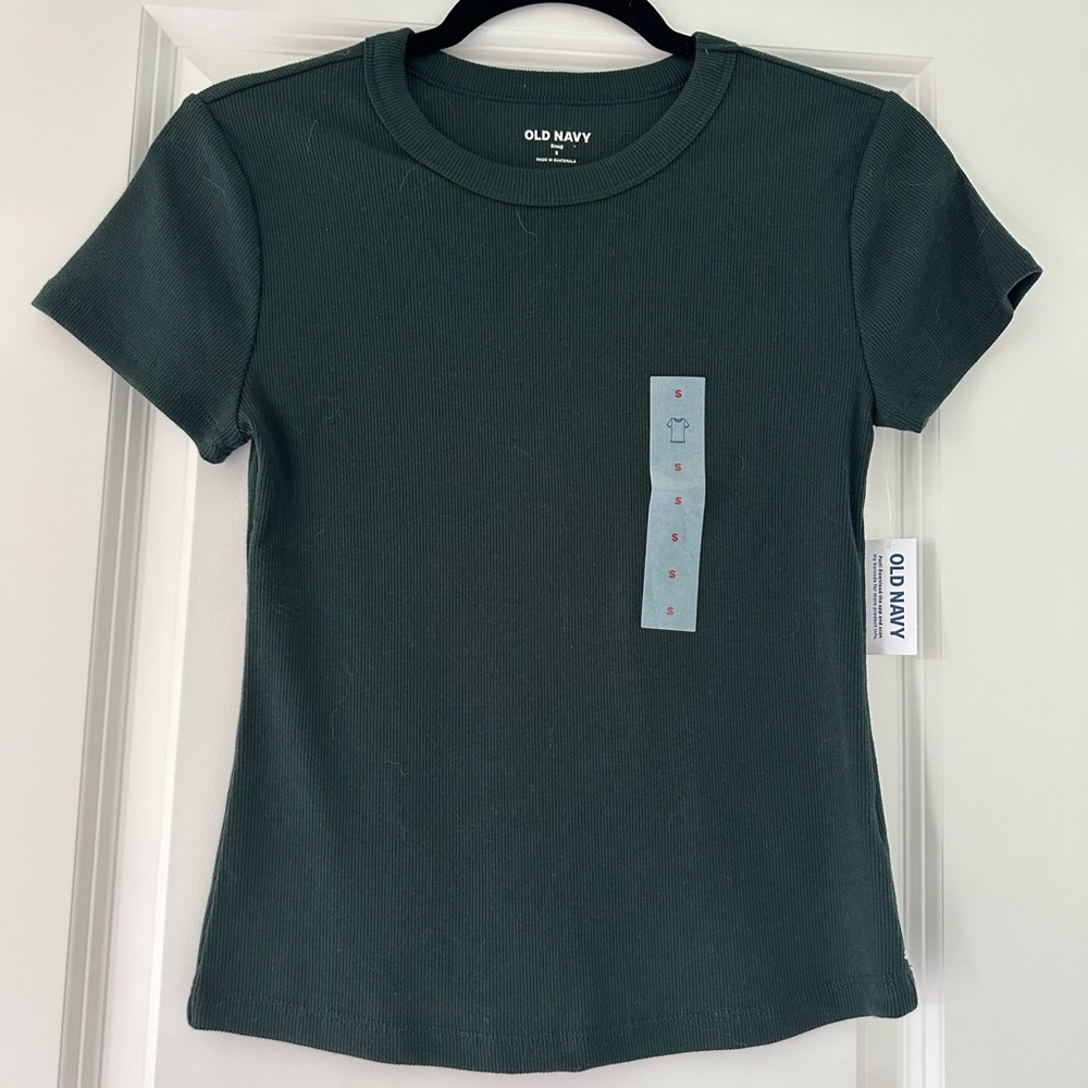 Old Navy Forest Green Ribbed Tee